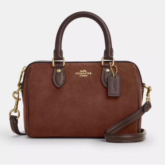 Coach Handbags - NWT Coach Mini Rowan Crossbody Bag CCF29 suede/Vintage Brown